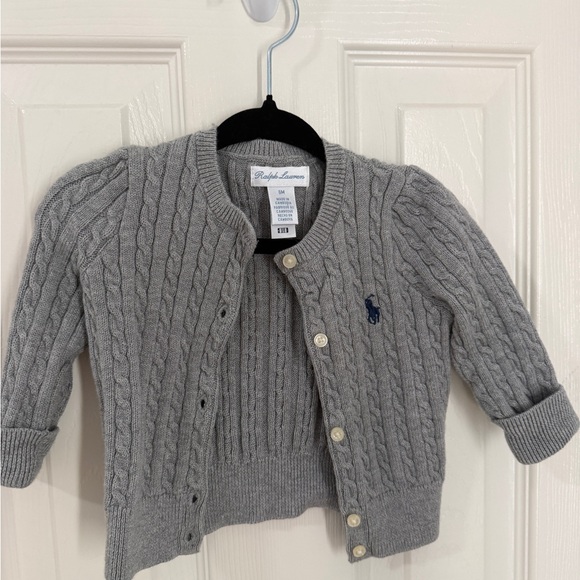 Ralph Lauren Kids Light Gray Cable Knit Sweater - Picture 1 of 2